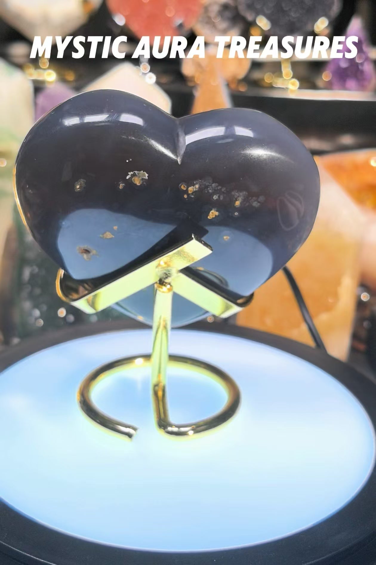 Grey-Green Druzy Heart Crystal with Agate Back, 229.8g