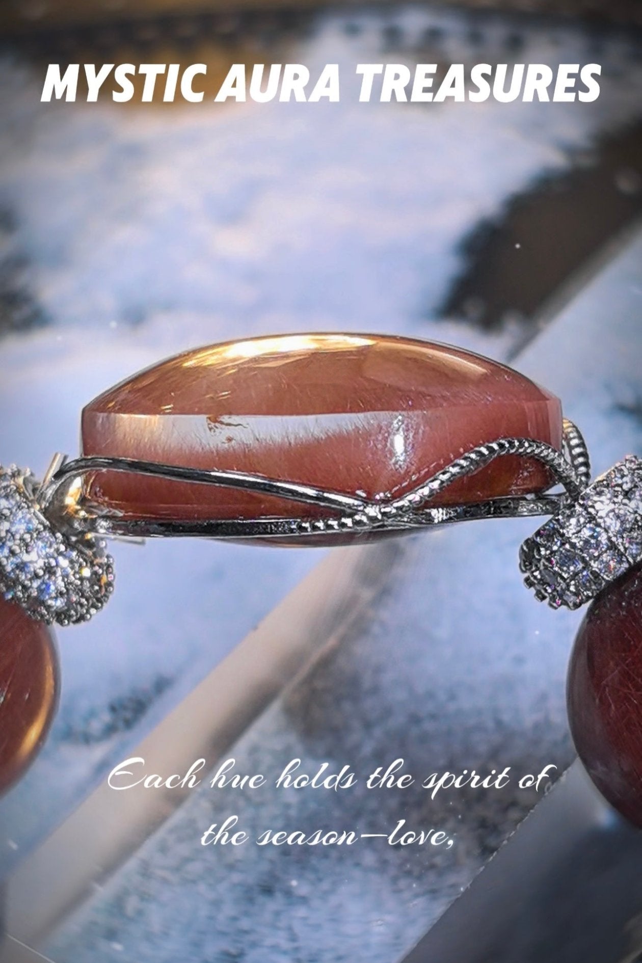 Elegant Red Rutile Quartz Crystal Bracelet with Accent Bead