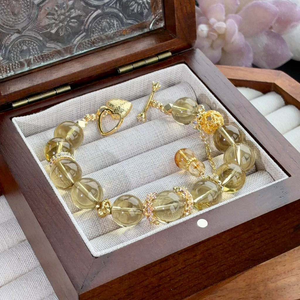 Brazilian Citrine Crystal Bracelet — soft radiance, One of a Kind