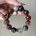 Rabbit Hair Quartz & Phantom Quartz Crystal Bracelet — quiet warmth, One of a Kind
