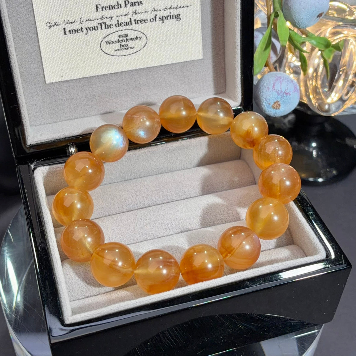 Andesine Moonstone Crystal Bracelet — natural character, One of a Kind