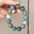 Rabbit Hair Quartz & Phantom Quartz Crystal Bracelet — quiet warmth, One of a Kind