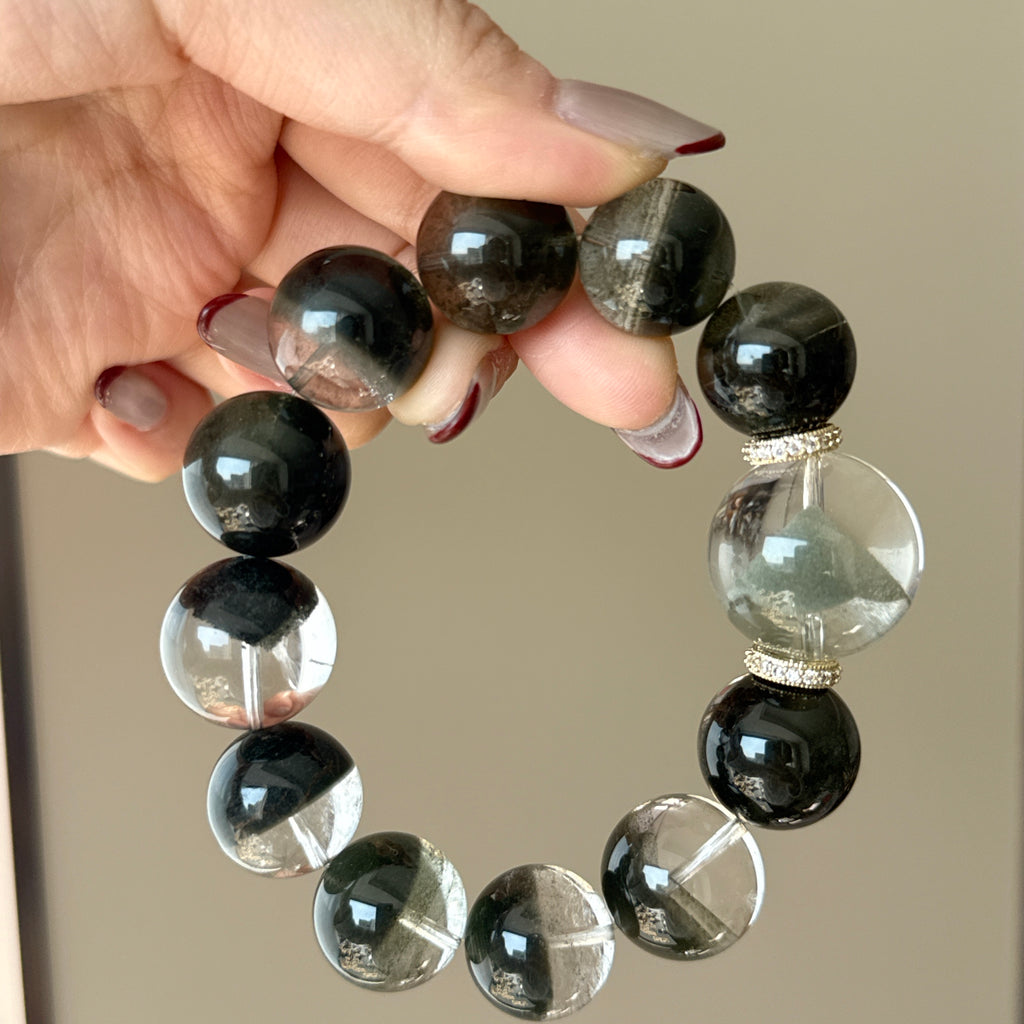 Phantom Quartz Crystal Bracelet — quiet warmth, One of a Kind