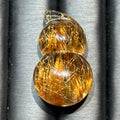 Copper Rutilated Quartz Gourd Carving — pendant & display, One of a Kind