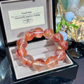 Begonia Red Flower Agate Crystal Bracelet — quiet warmth, One of a Kind