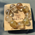 Rutilated Quartz, Phantom Quartz & Natural Jade Crystal Bracelet — quiet warmth, One of a Kind