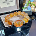 Koi Flower Agate & Yellow Flower Agate Crystal Bracelet — soft radiance, One of a Kind
