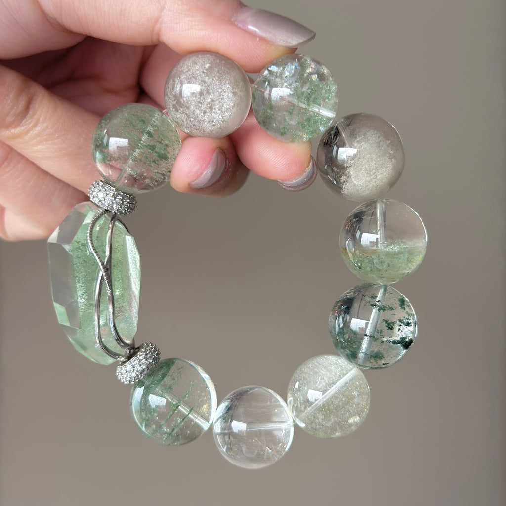 Phantom Quartz Crystal Bracelet — quiet warmth, One of a Kind