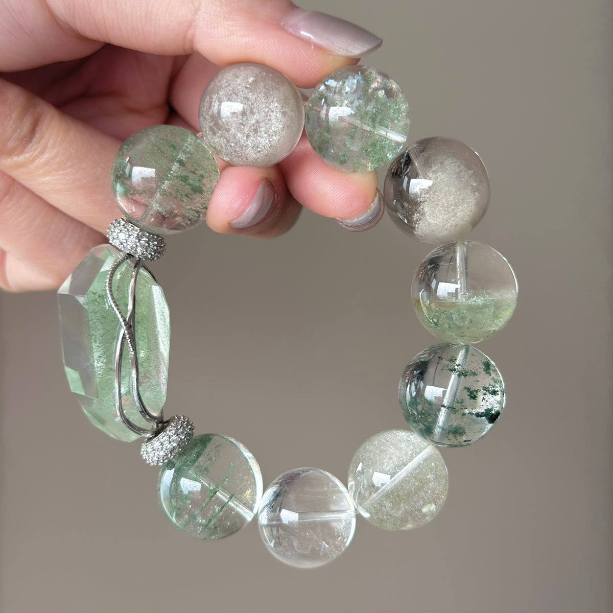 Phantom Quartz Crystal Bracelet — quiet warmth, One of a Kind