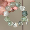 Phantom Quartz & Natural Jade Crystal Bracelet — quiet warmth, One of a Kind