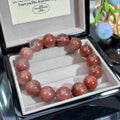 Red Wire Rabbit Hair Quartz & Red Rutilated Quartz Crystal Bracelet — quiet warmth, One of a Kind