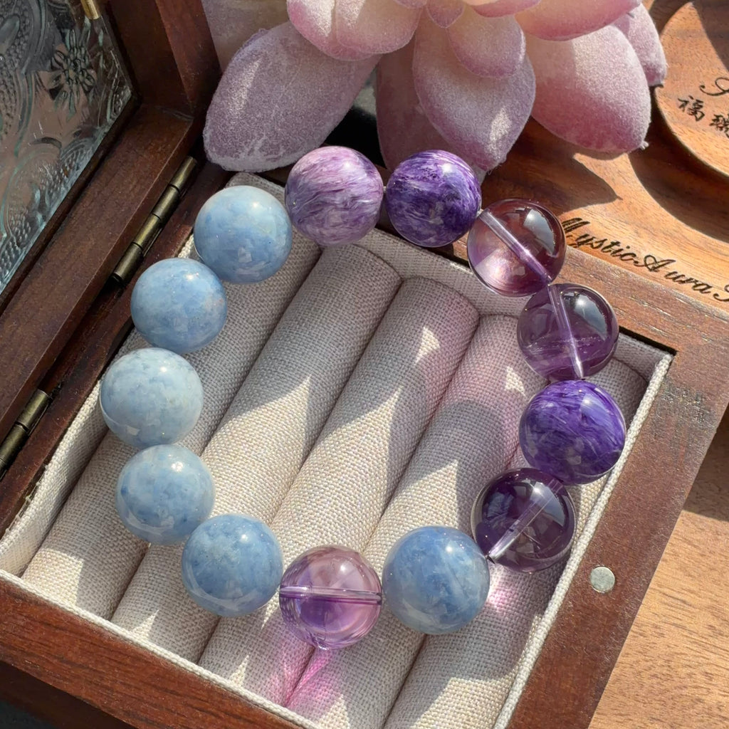 Rabbit Hair Quartz Crystal Bracelet — natural character, One of a Kind