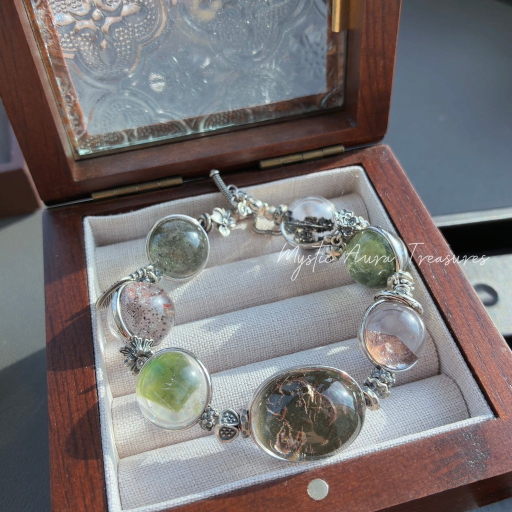 Phantom Quartz Crystal Bracelet — quiet warmth, One of a Kind