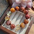 Rabbit Hair Quartz & Phantom Quartz Crystal Bracelet — quiet warmth, One of a Kind