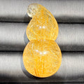 Golden Rutilated Quartz Gourd Carving — pendant & display, One of a Kind