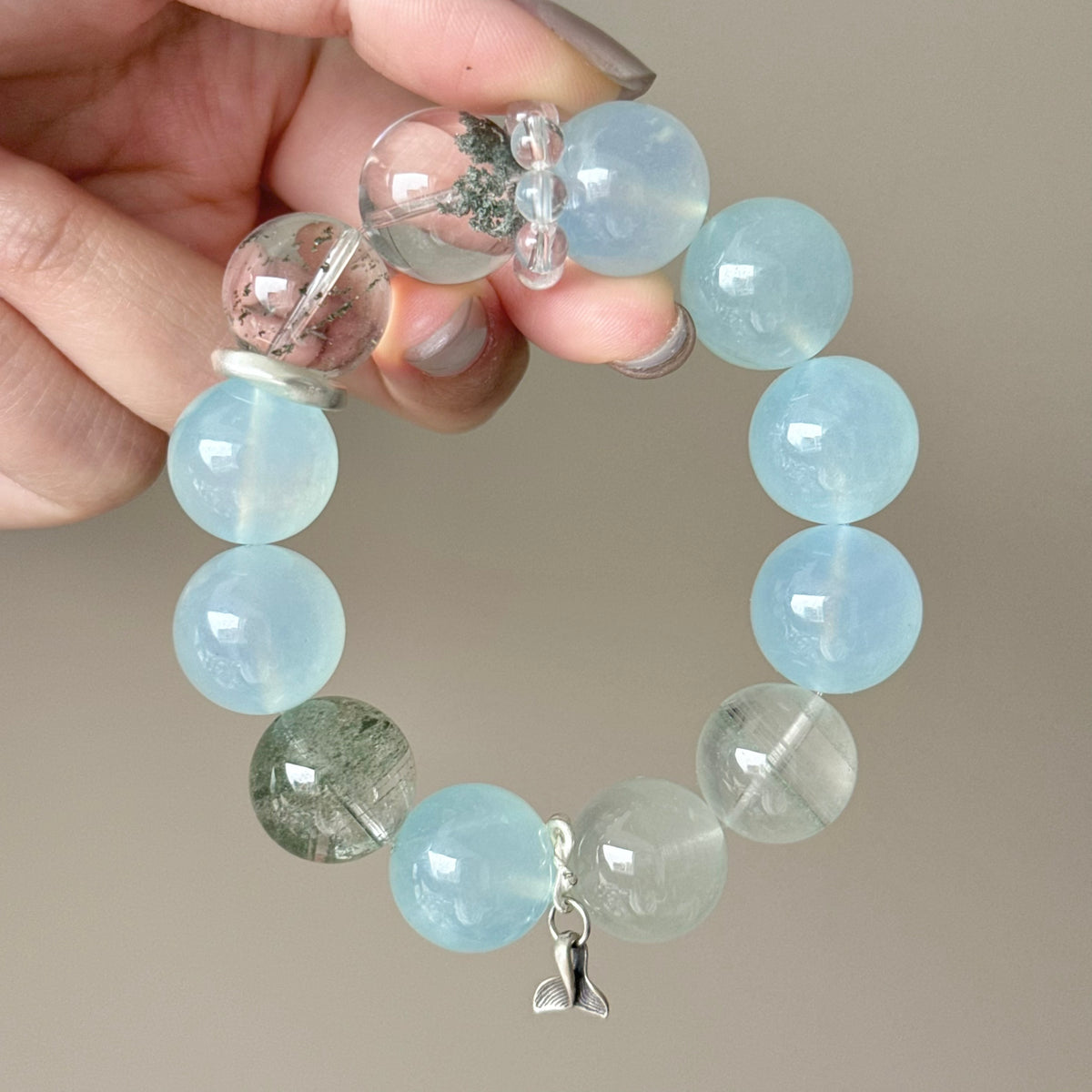 Phantom Quartz Crystal Bracelet — quiet warmth, One of a Kind