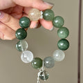 Rabbit Hair Quartz, Golden Rutilated Quartz & Phantom Quartz Crystal Bracelet — quiet warmth, One of a Kind