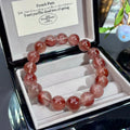 Red Rutilated Quartz & Red Wire Rabbit Hair Quartz Crystal Bracelet — quiet warmth, One of a Kind