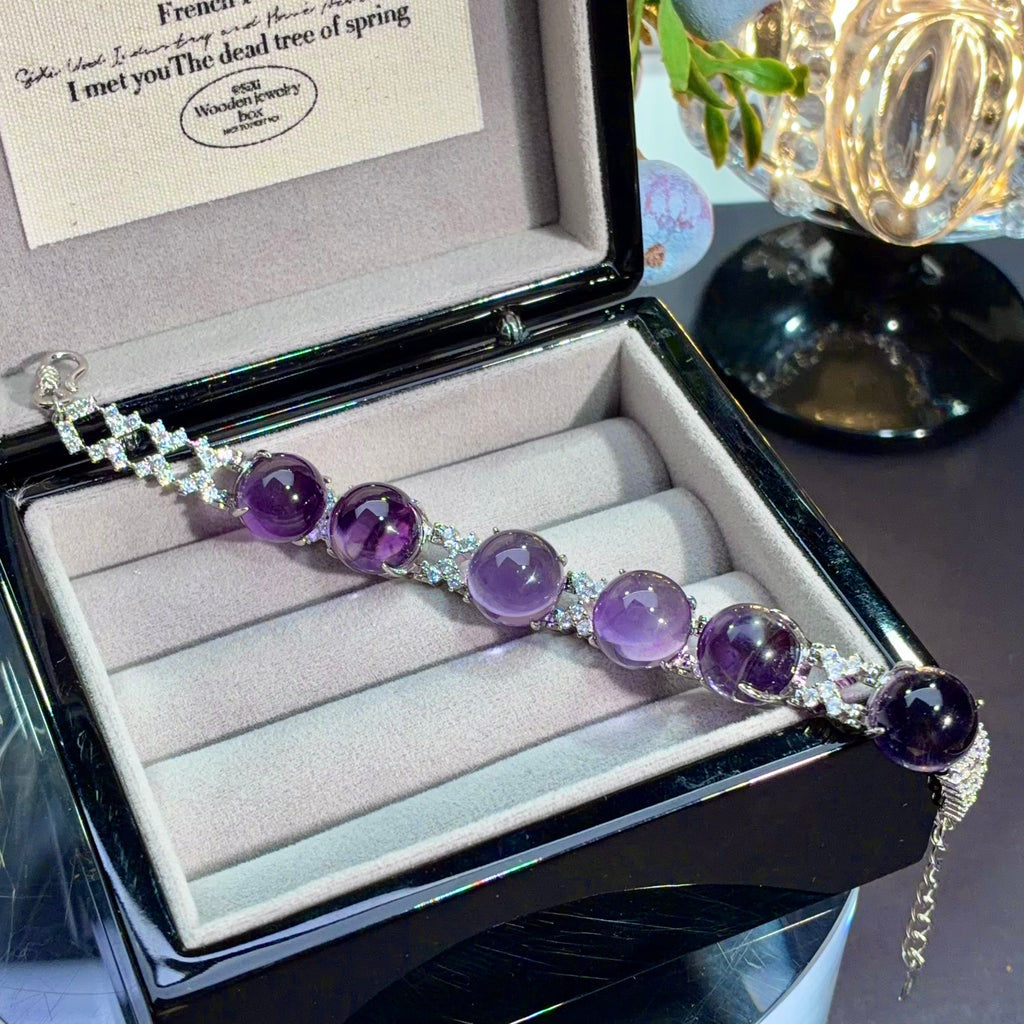 Brazilian Amethyst Crystal Bracelet — gentle glow, One of a Kind