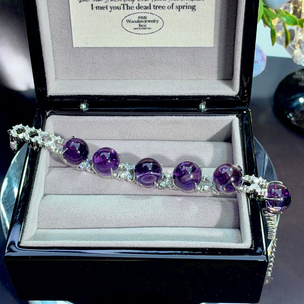 Brazilian Amethyst Crystal Bracelet — gentle glow, One of a Kind