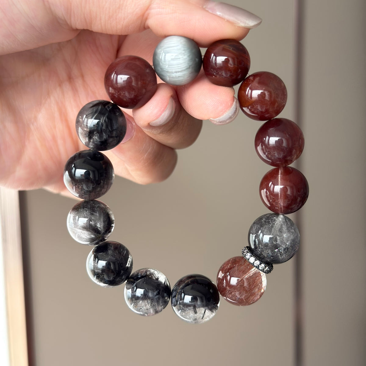 Rabbit Hair Quartz Crystal Bracelet — natural character, One of a Kind