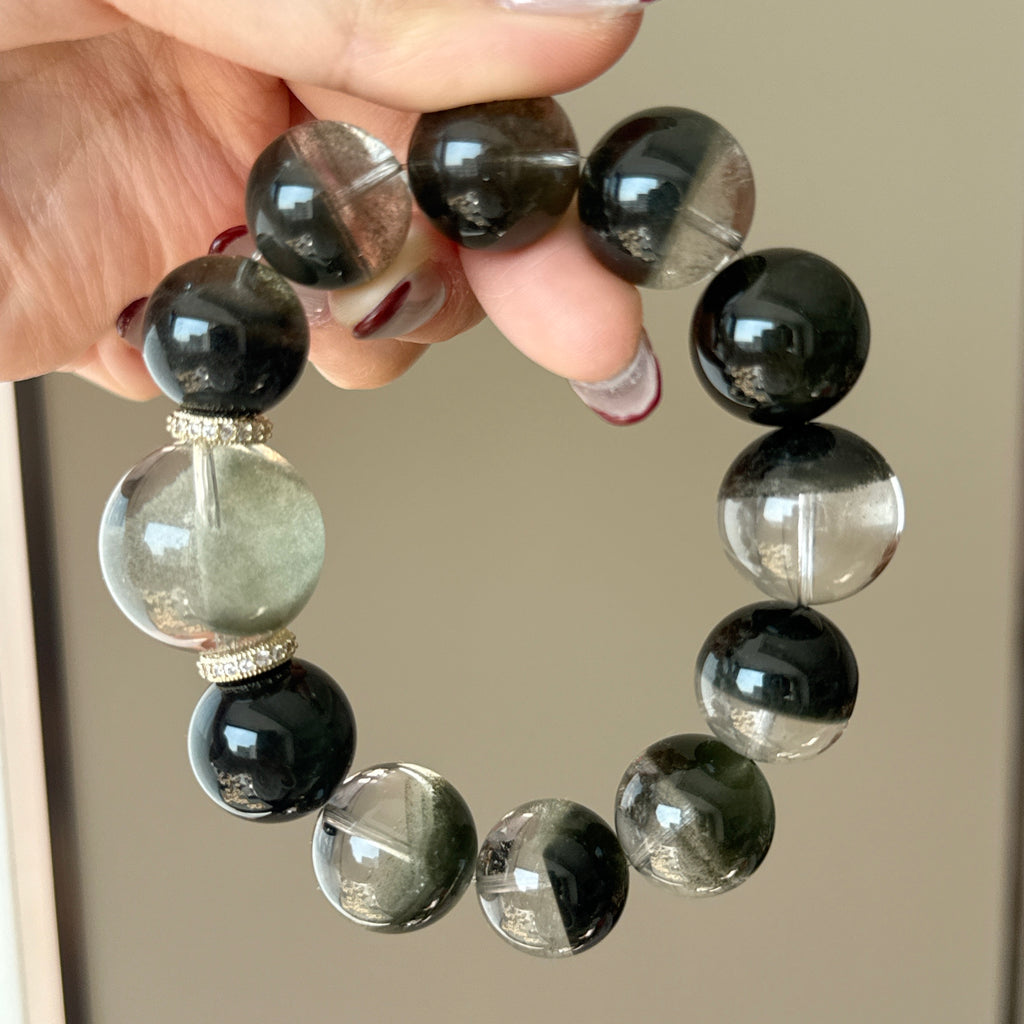 Phantom Quartz Crystal Bracelet — quiet warmth, One of a Kind