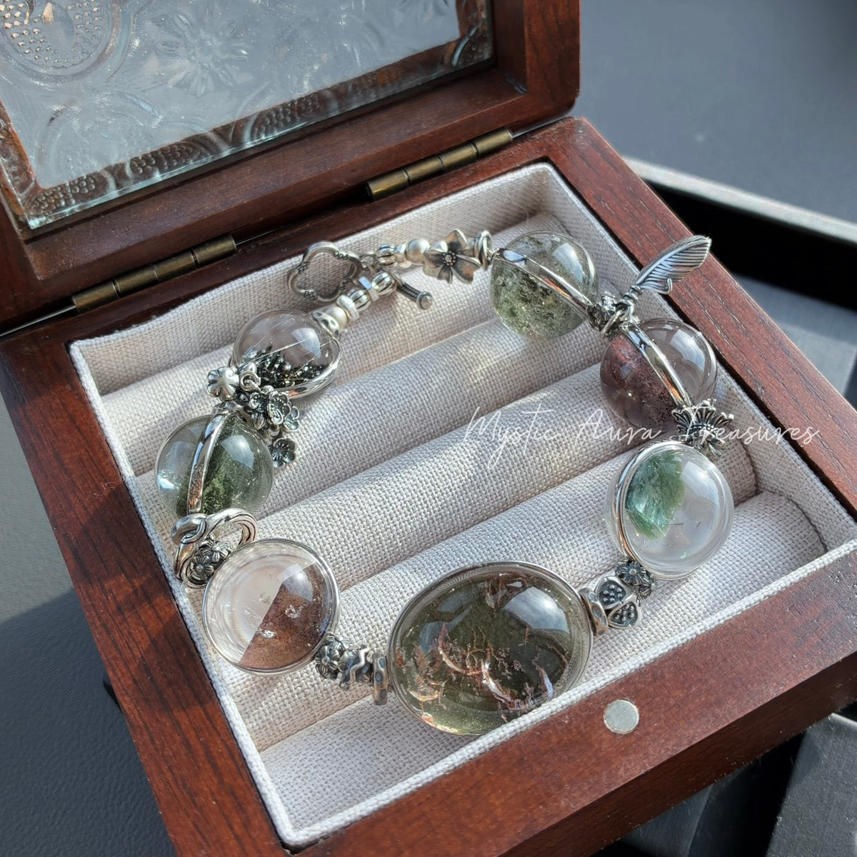 Phantom Quartz Crystal Bracelet — quiet warmth, One of a Kind