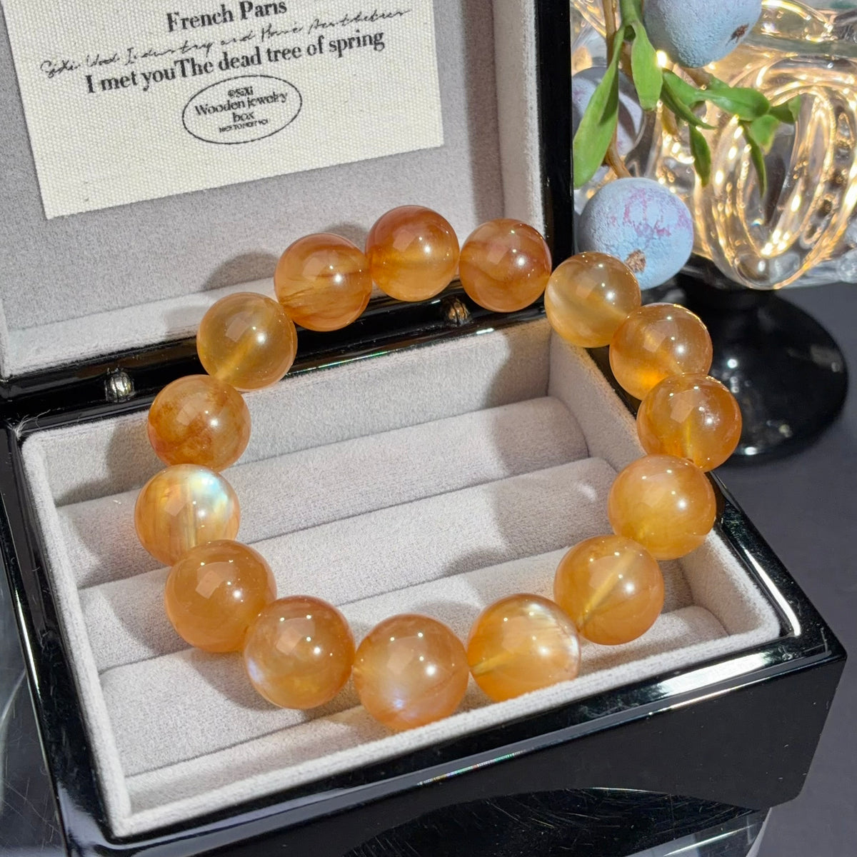 Andesine Moonstone Crystal Bracelet — natural character, One of a Kind