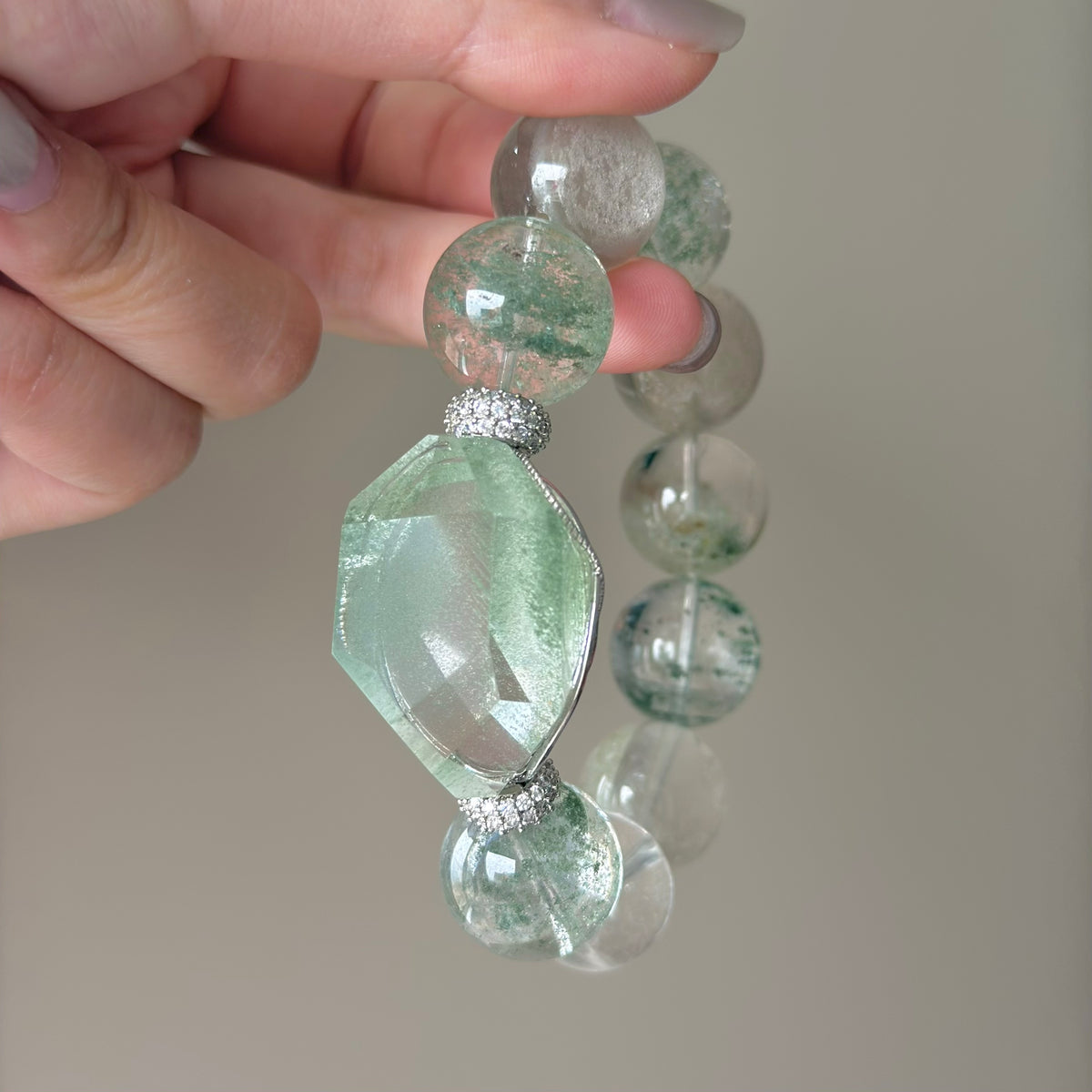 Phantom Quartz Crystal Bracelet — quiet warmth, One of a Kind