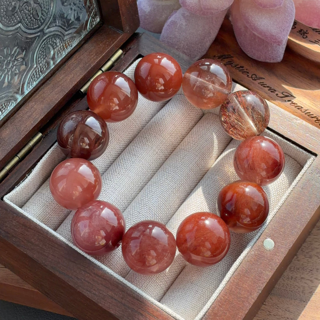 Rabbit Hair Quartz Crystal Bracelet — natural character, One of a Kind