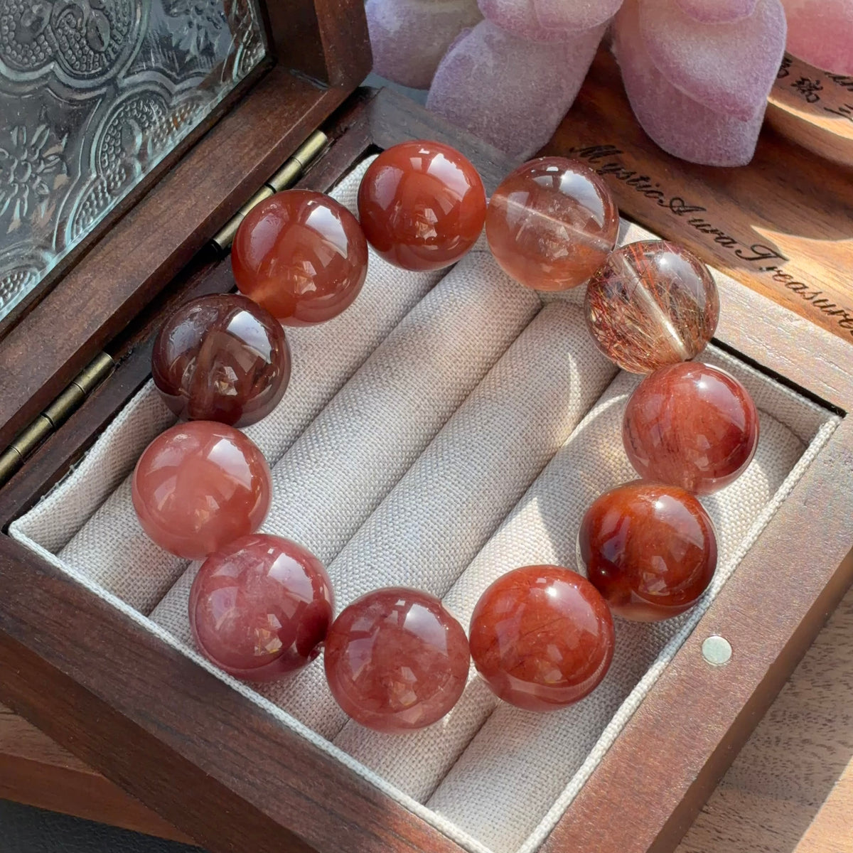 Rabbit Hair Quartz Crystal Bracelet — natural character, One of a Kind