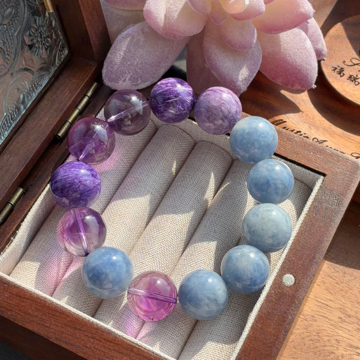 Rabbit Hair Quartz Crystal Bracelet — natural character, One of a Kind