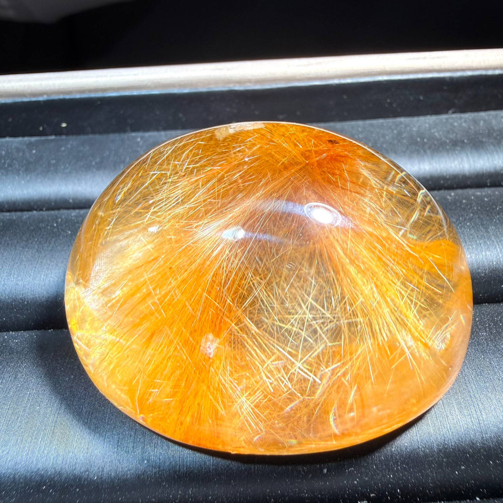 Golden Rutilated Quartz & Calcite Specimen — natural display, One of a Kind
