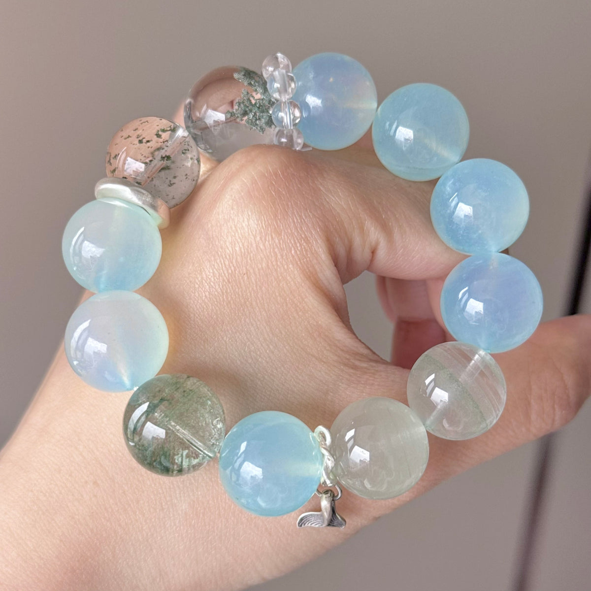 Phantom Quartz Crystal Bracelet — quiet warmth, One of a Kind