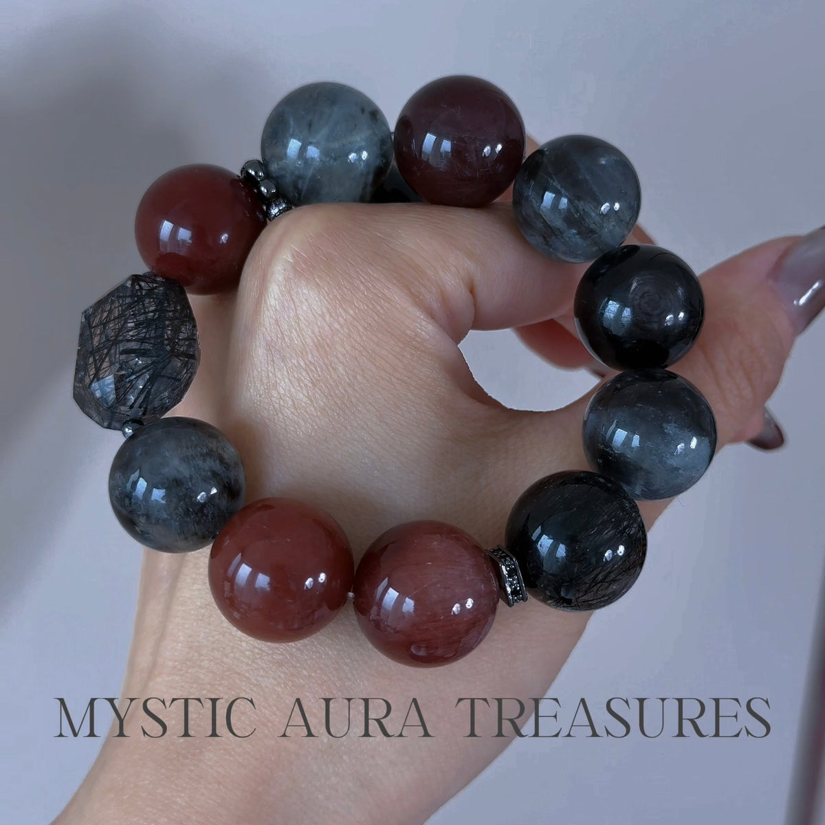 Rabbit Hair Quartz Crystal Bracelet — natural character, One of a Kind