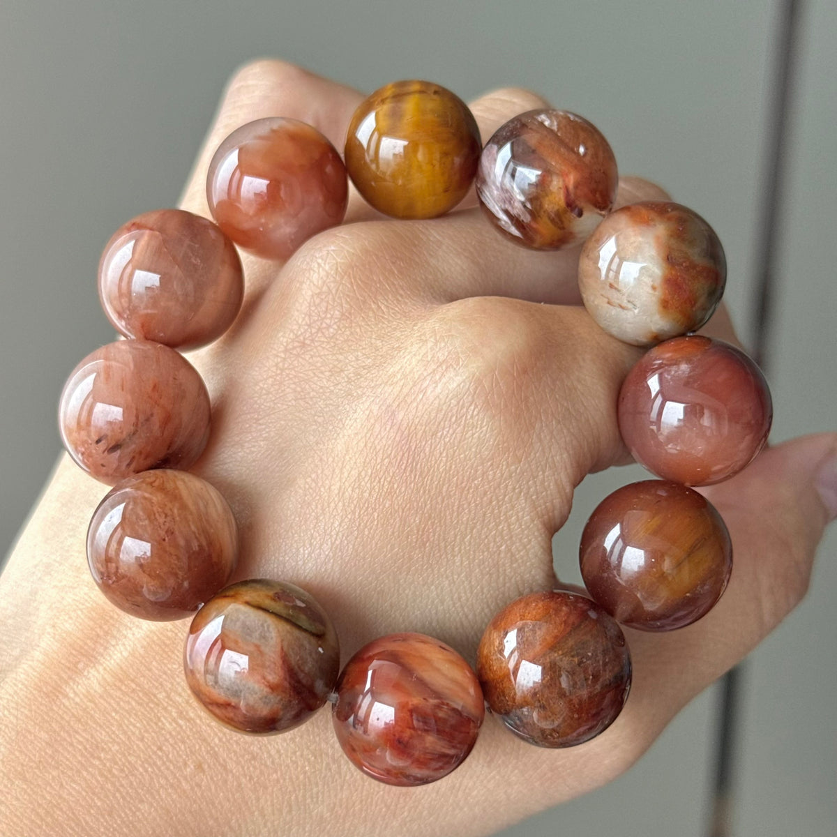 Rabbit Hair Quartz, Old-Mine Rabbit Hair Quartz & Jade Crystal Bracelet — natural character, One of a Kind