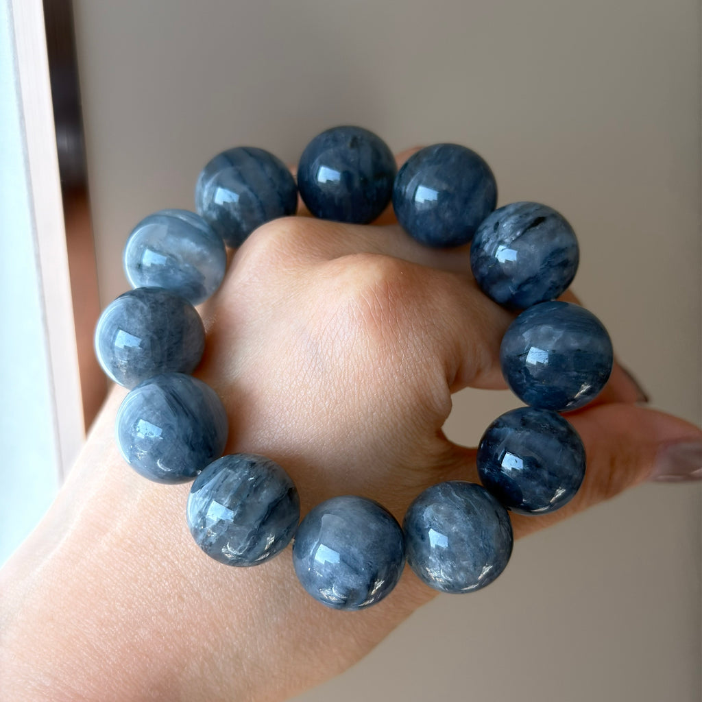 Rabbit Hair Quartz Crystal Bracelet — natural character, One of a Kind