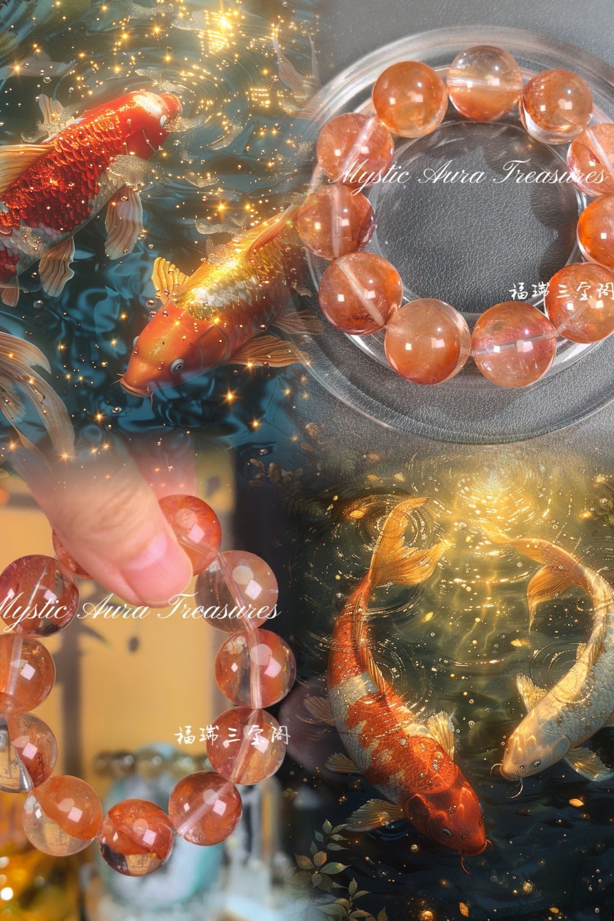 Handmade Red Moss Agate Crystal Bracelet
