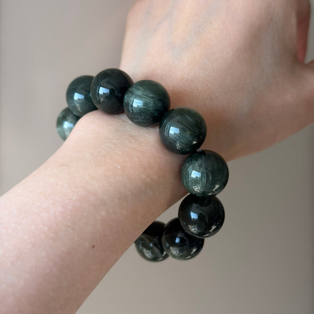 Rabbit Hair Quartz Crystal Bracelet — natural character, One of a Kind