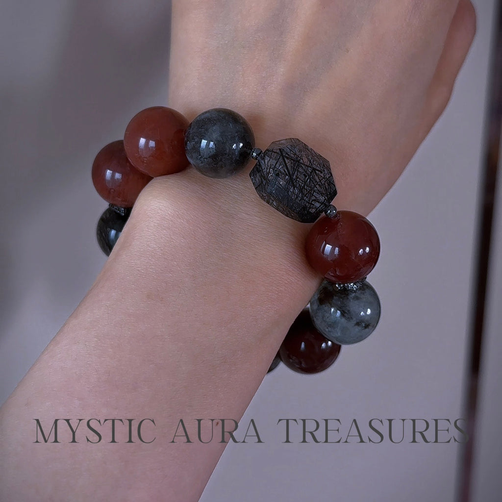 Rabbit Hair Quartz Crystal Bracelet — natural character, One of a Kind
