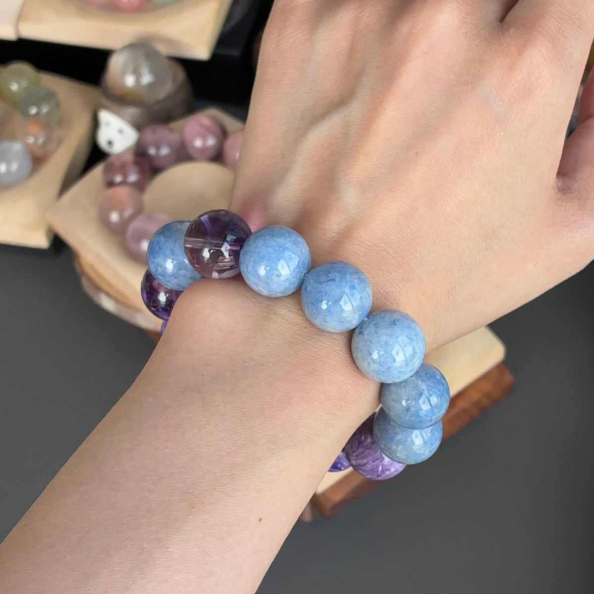 Rabbit Hair Quartz Crystal Bracelet — natural character, One of a Kind