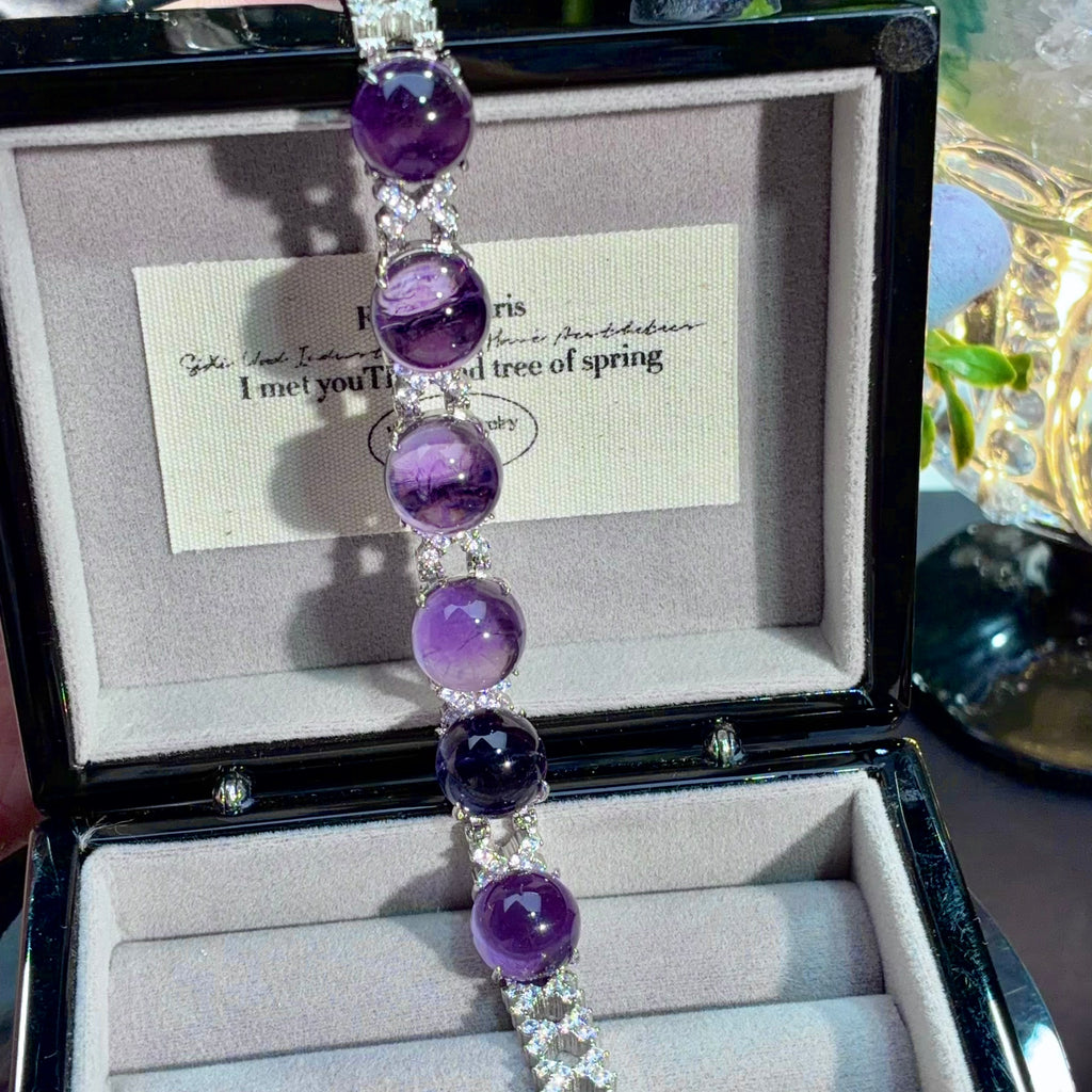 Brazilian Amethyst Crystal Bracelet — gentle glow, One of a Kind