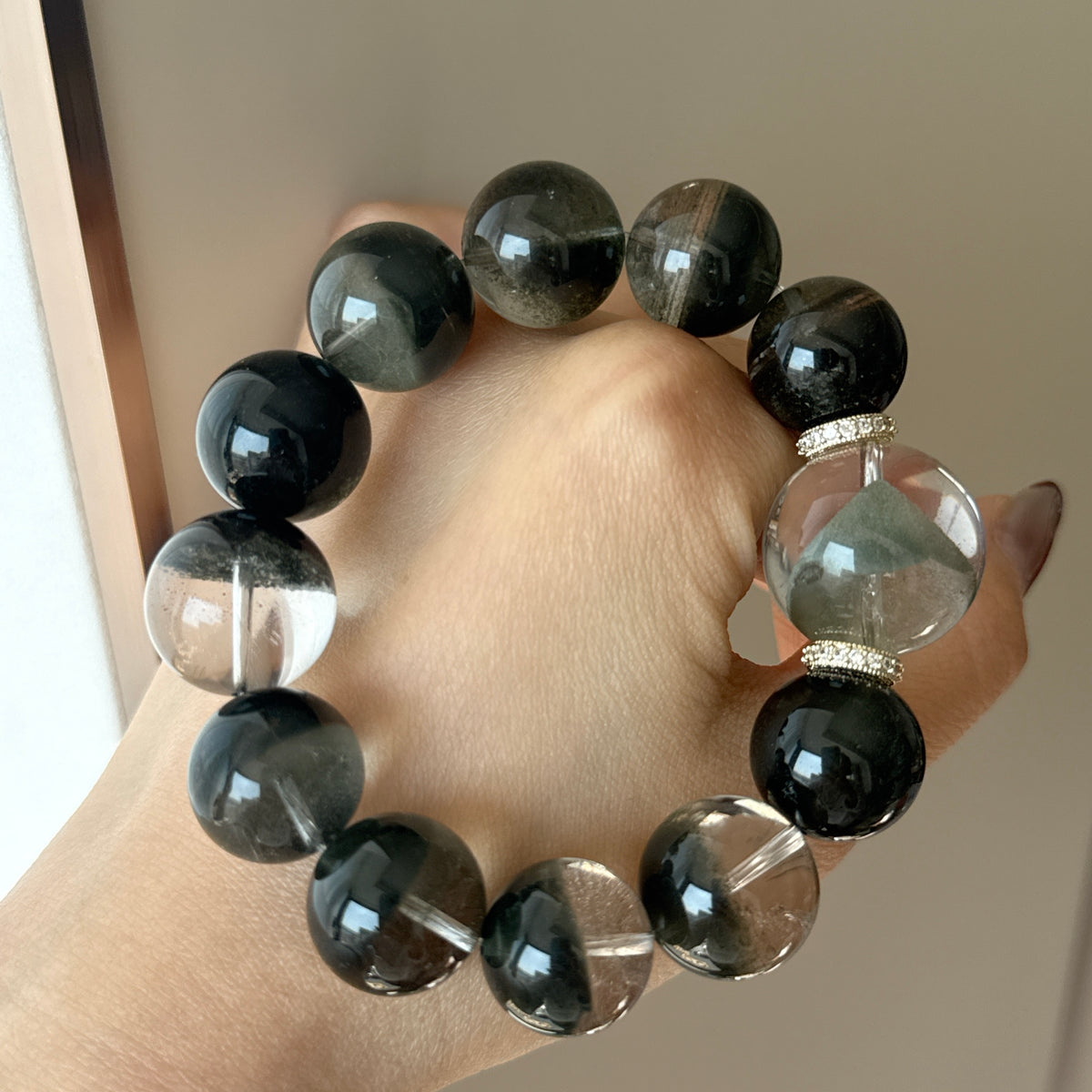 Phantom Quartz Crystal Bracelet — quiet warmth, One of a Kind