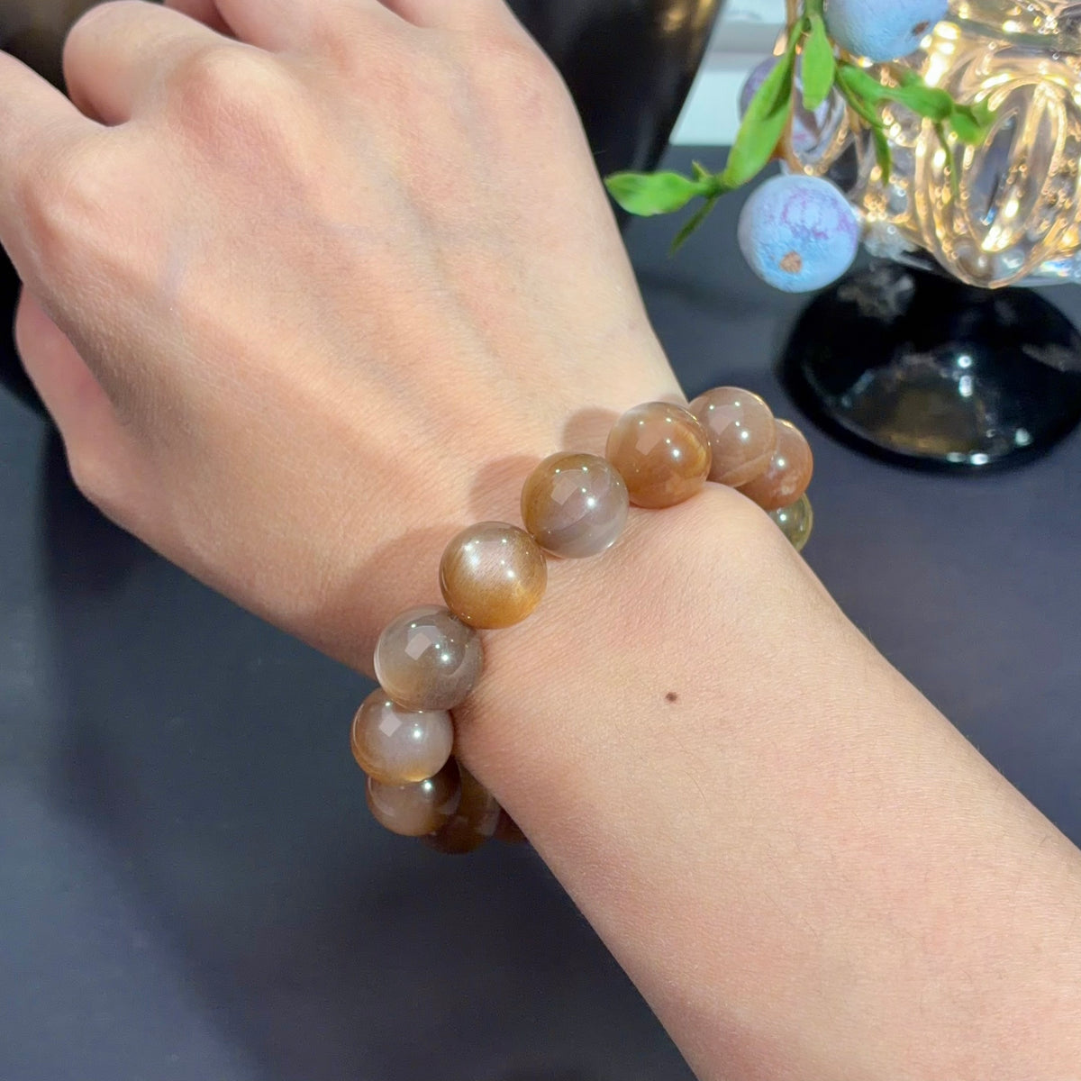 Golden Rutilated Quartz & Golden Backbone Rutile Crystal Bracelet — soft radiance, One of a Kind