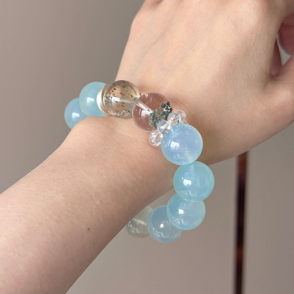 Phantom Quartz Crystal Bracelet — quiet warmth, One of a Kind