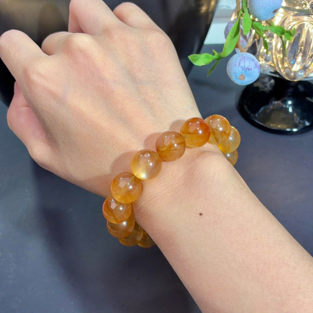Andesine Moonstone Crystal Bracelet — natural character, One of a Kind