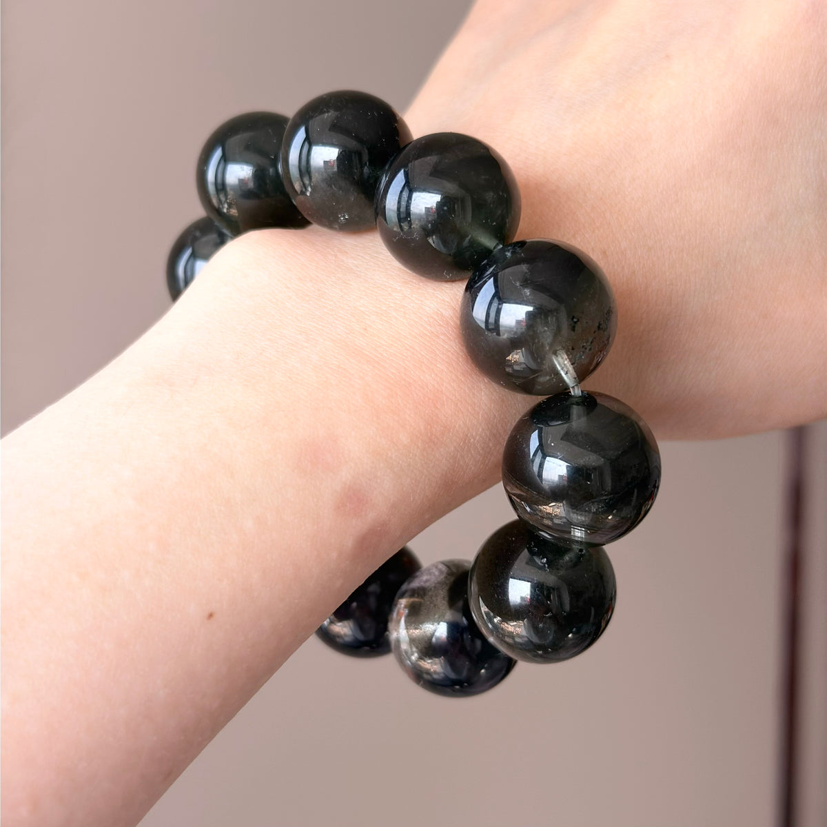 Phantom Quartz & Natural Jade Crystal Bracelet — quiet warmth, One of a Kind