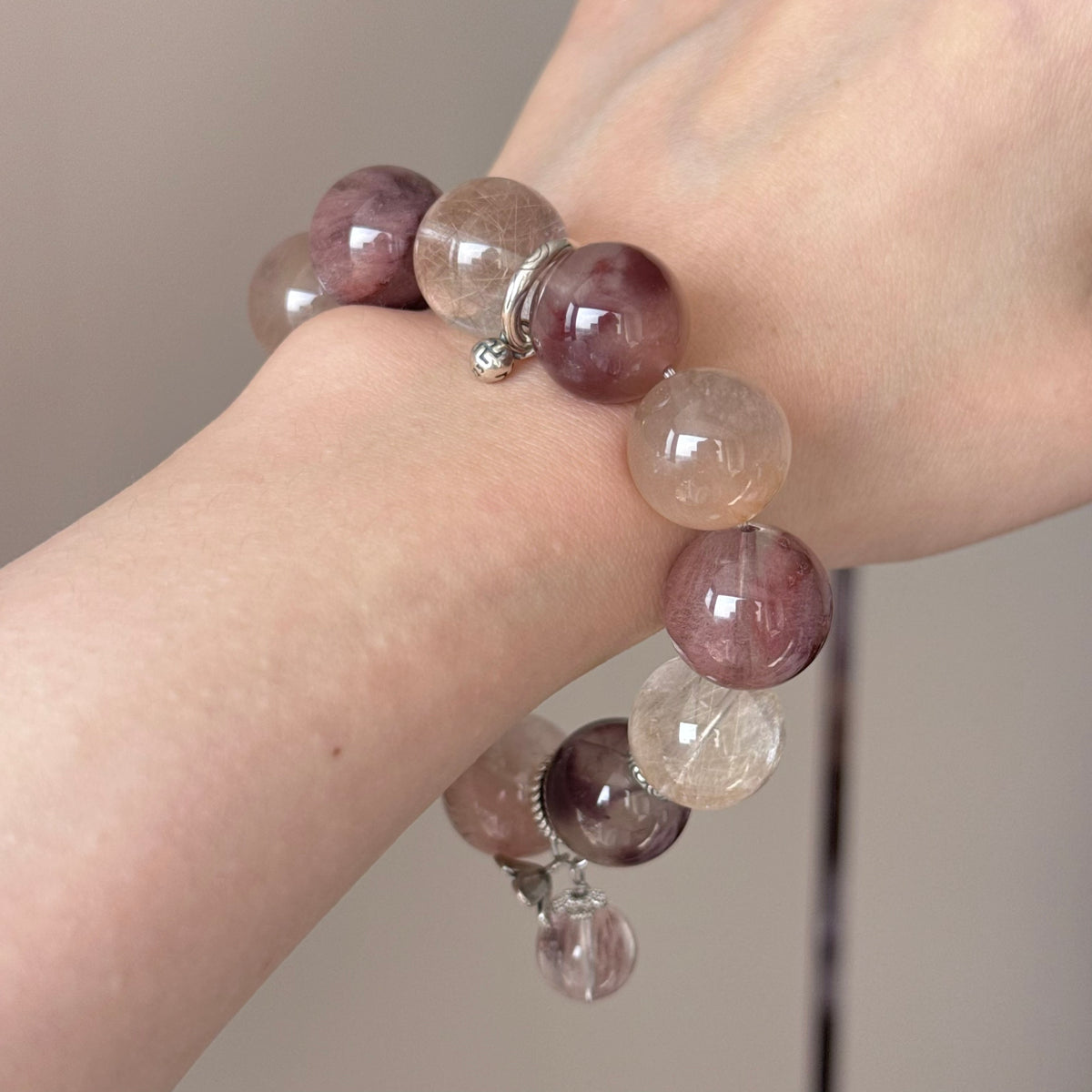 Rabbit Hair Quartz Crystal Bracelet — natural character, One of a Kind