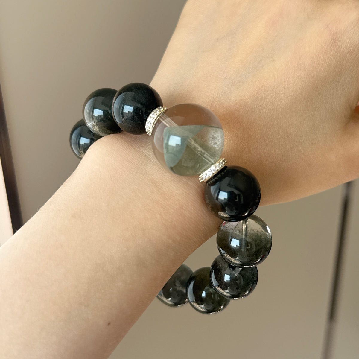 Phantom Quartz Crystal Bracelet — quiet warmth, One of a Kind