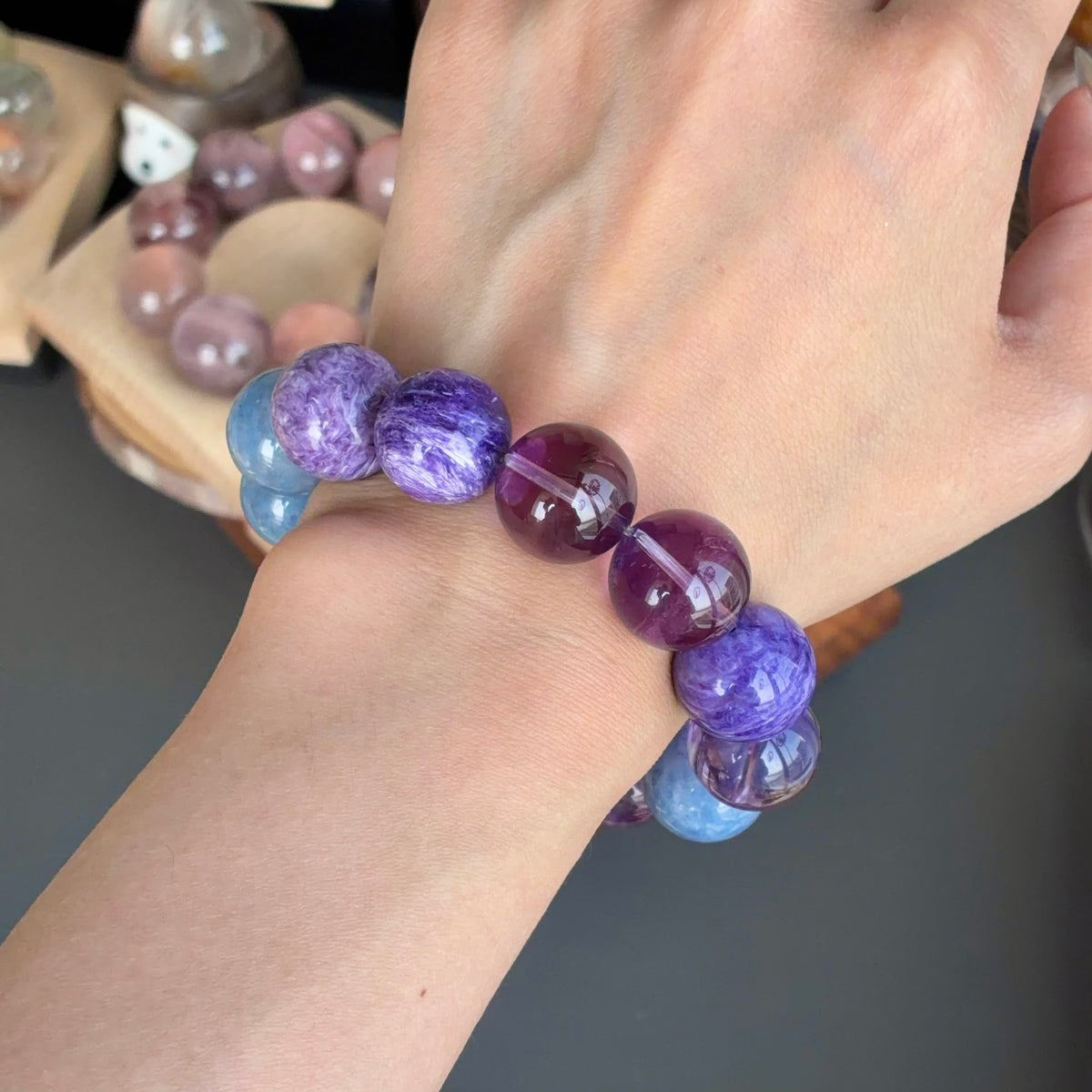 Rabbit Hair Quartz Crystal Bracelet — natural character, One of a Kind